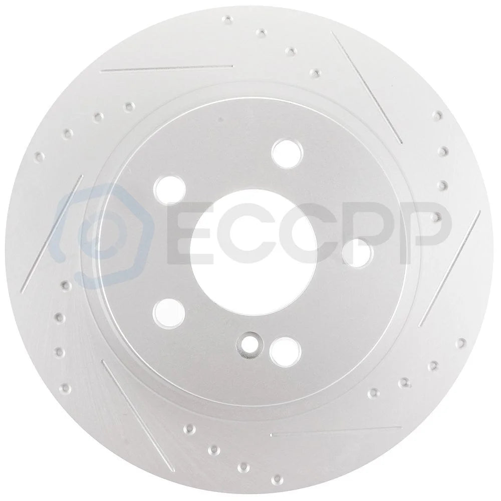Rear Brake Rotors Discs and Ceramic Pads For Mercedes-Benz C250 12 - 15 Slotted 6B93BC-57 [8]