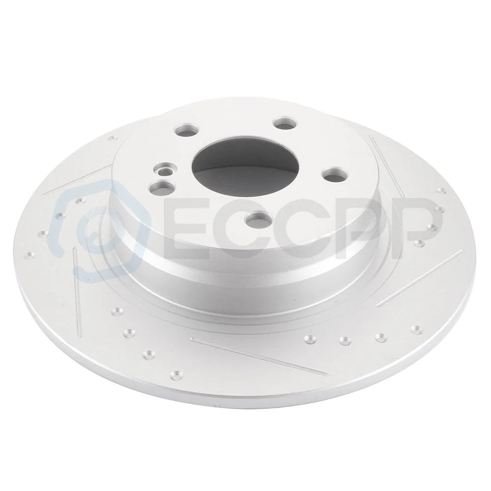 Rear Brake Rotors Discs and Ceramic Pads For Mercedes-Benz C250 12 - 15 Slotted 6B93BC-57 [9]