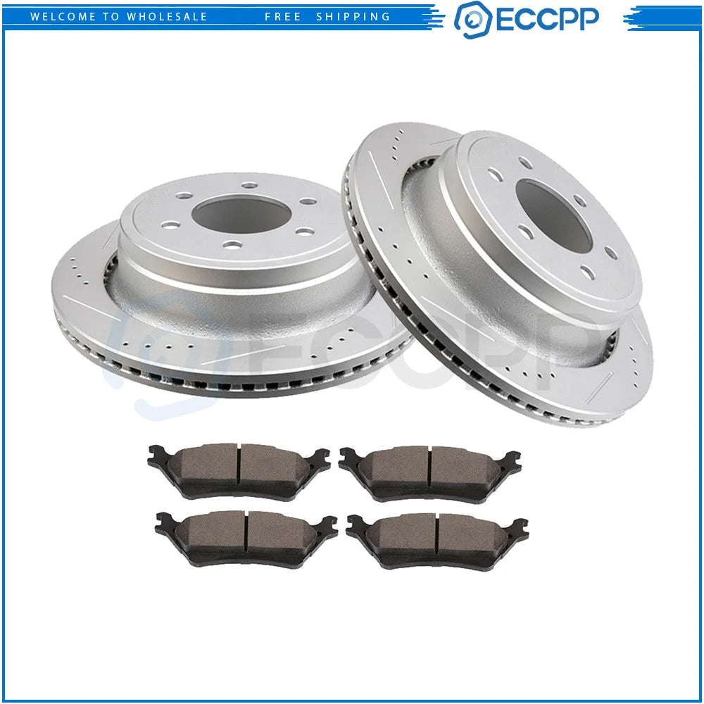 Rear Brake Rotors Metallic Pads For 2012 2013 2014 2015 2016-2018 Ford F-150 6B93BC-57 [1]