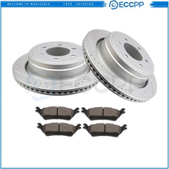 Rear Brake Rotors Metallic Pads For 2012 2013 2014 2015 2016-2018 Ford F-150 6B93BC-57 [1]