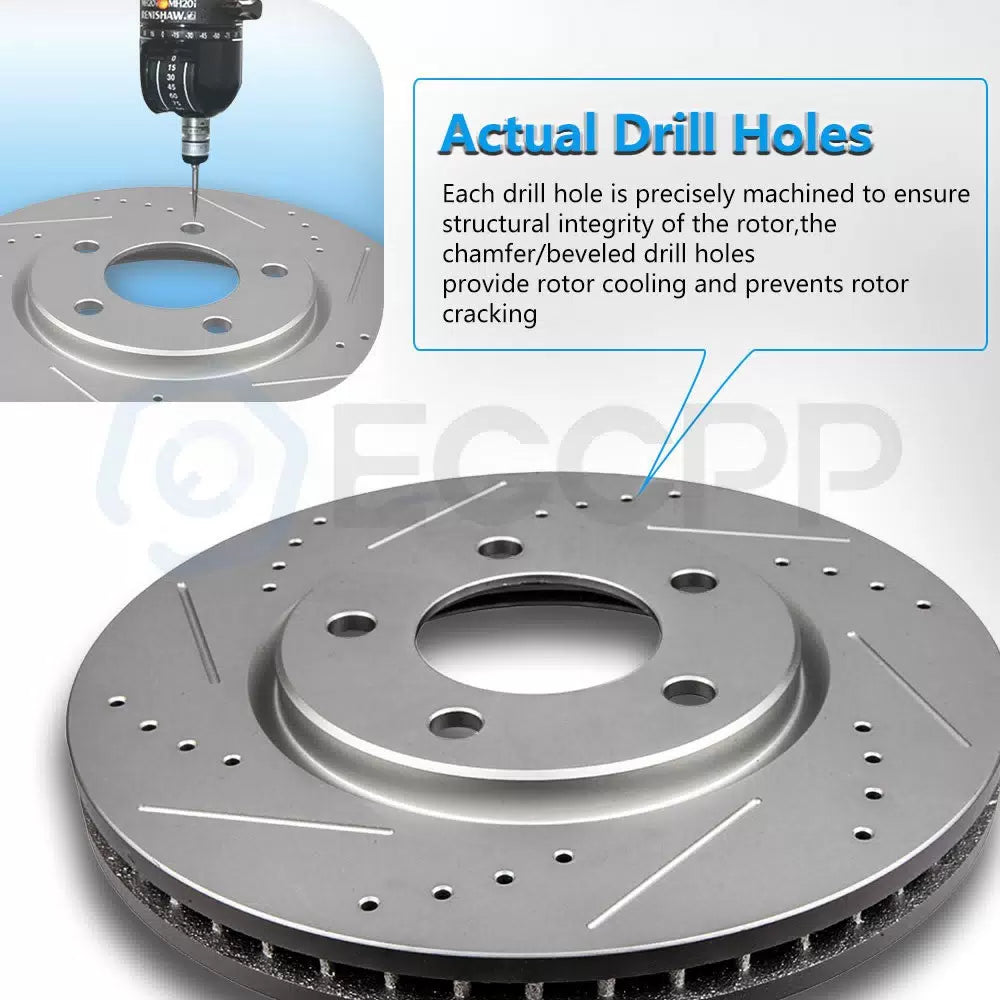 Rear Discs Brake Rotors Set For Chevrolet Captiva 2012 - 2015 Drill and Slot 6B93BC-57 [3]