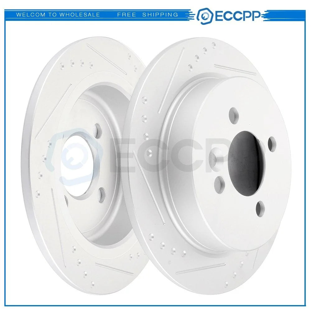 Rear Discs Brake Rotors Set For MINI Cooper 2007 - 2008 Slot and Solid 2pcs 6B93BC-57 [1]