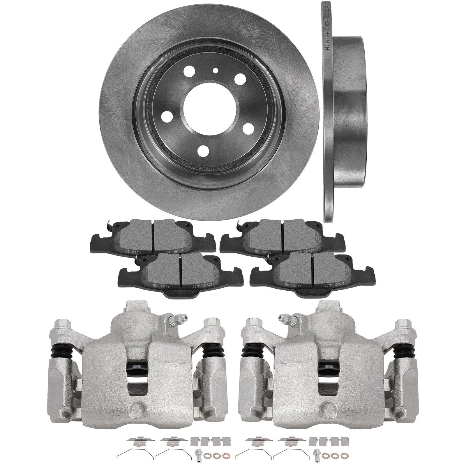 Rear L+R Brake Calipers Brake Rotors & Pads 8Pcs For 2008-2009 Buick LaCrosse KOEEP [1]