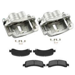 Rear Left Right Brake Calipers Brake Pads Set 6Pcs For 2003-2020 GMC Savana 2500 6B93BC-57 [2]