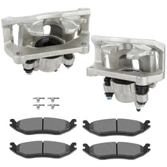 Rear Left Right Brake Calipers Brake Pads Set 6Pcs For 2004-2009 Dodge Durango KOEEP [2]