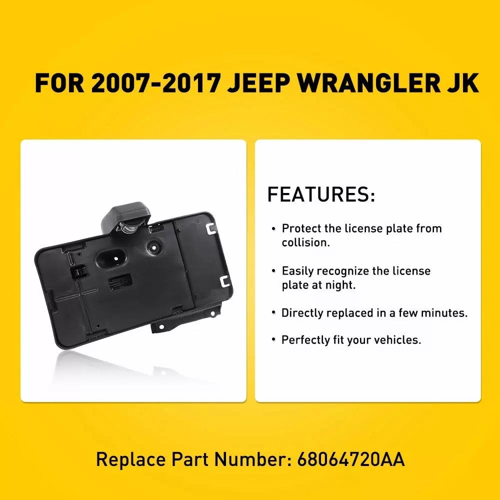 Rear License Plate Holder w/ Light Tag Bracket For Jeep Wrangler JK JKU 07-17 EA 6B93BC-57 [11]