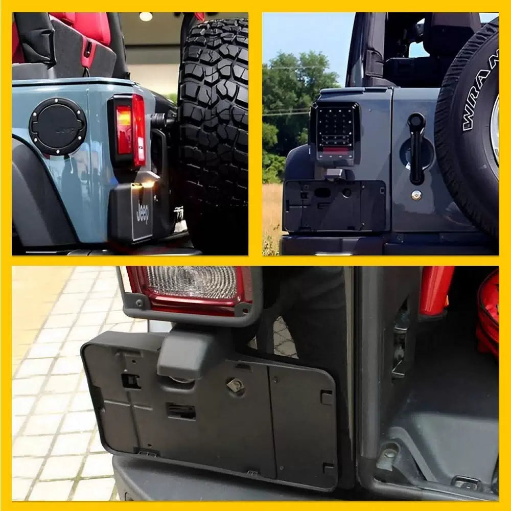 Rear License Plate Holder w/ Light Tag Bracket For Jeep Wrangler JK JKU 07-17 EA 6B93BC-57 [3]