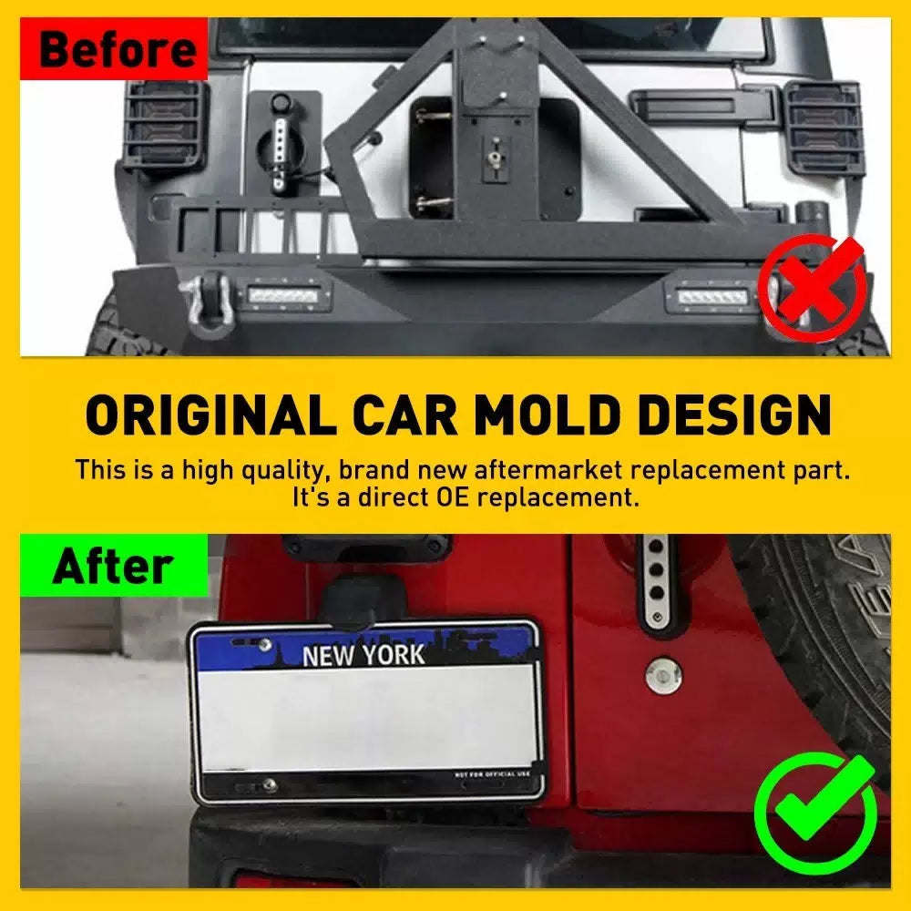 Rear License Plate Holder w/ Light Tag Bracket For Jeep Wrangler JK JKU 07-17 EA 6B93BC-57 [9]