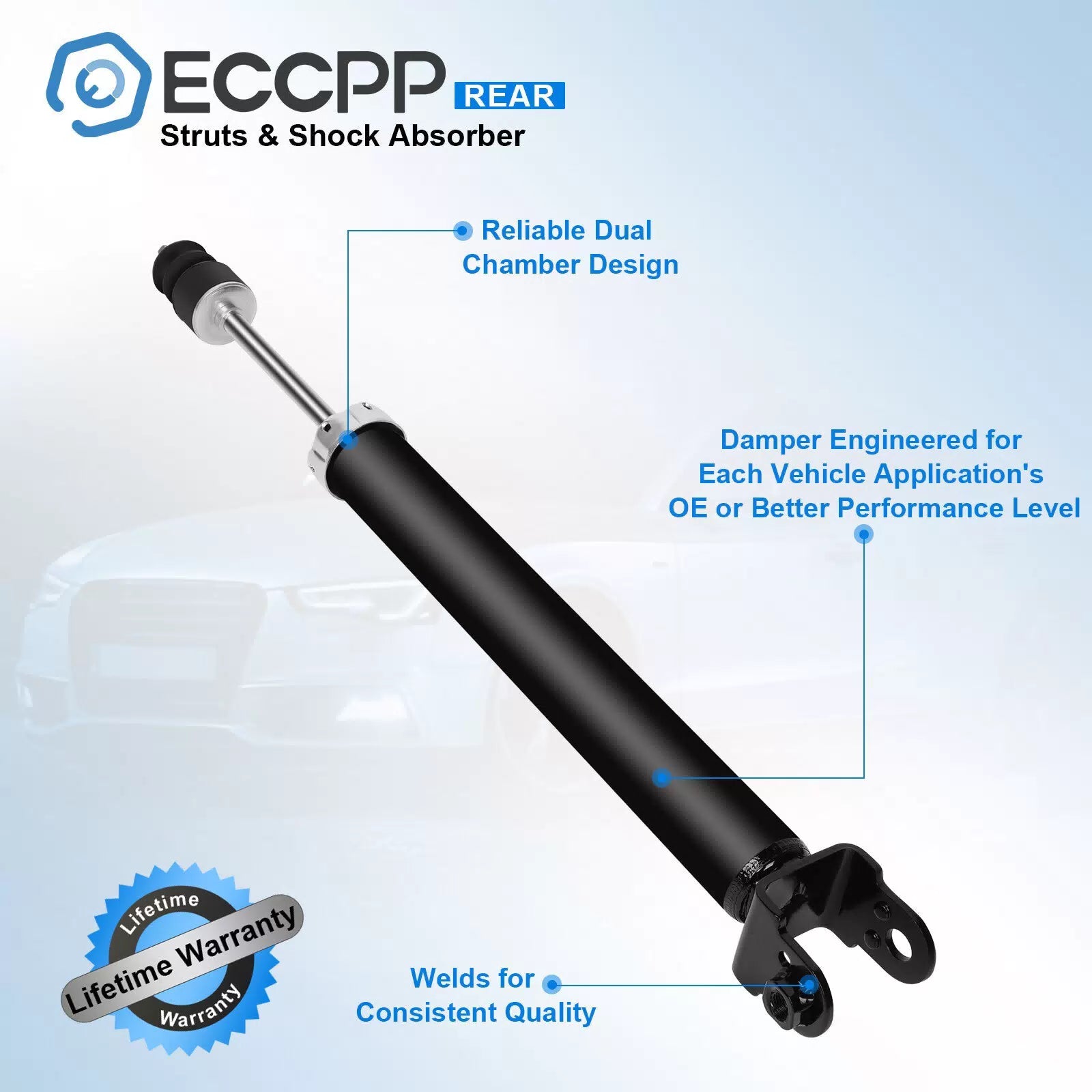 Rear Pair Struts Shocks For 2007-2017 Nissan Altima Left Right ECCPP ECCPP [3]