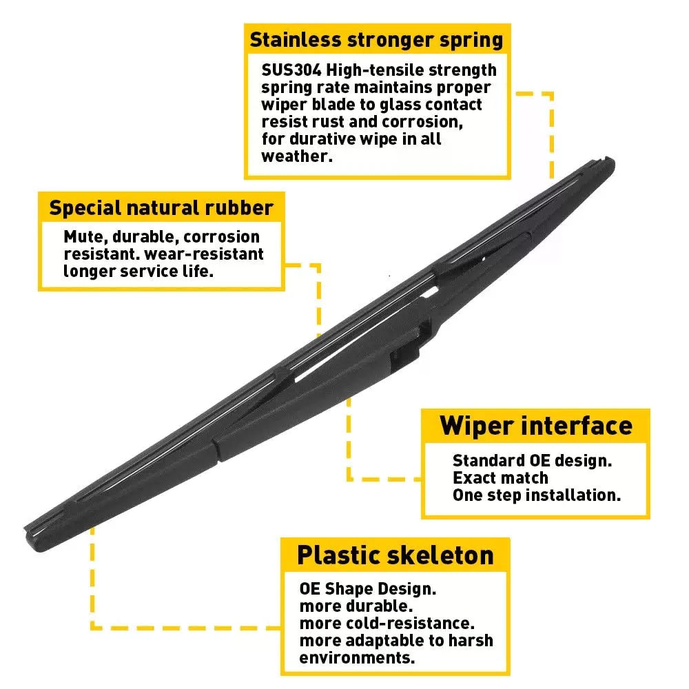 Rear Wiper Arm With Blade Set For Toyota Sienna 2004-2010 Replace # 85241AE010 6B93BC-57 [9]