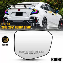 Right Passenger Heated Mirror Glass For 2016-2021 Honda Civic w/Backing Plate EA 6B93BC-57 [1]