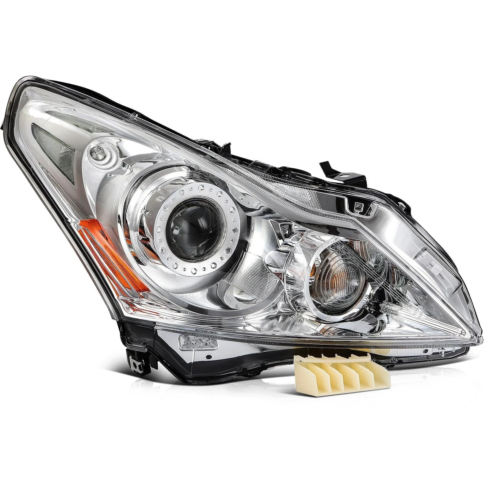 Right Side Headlight For 2010-2013 INFINITI For G25 For G37 Chrome Amber 6B93BC-57 [5]