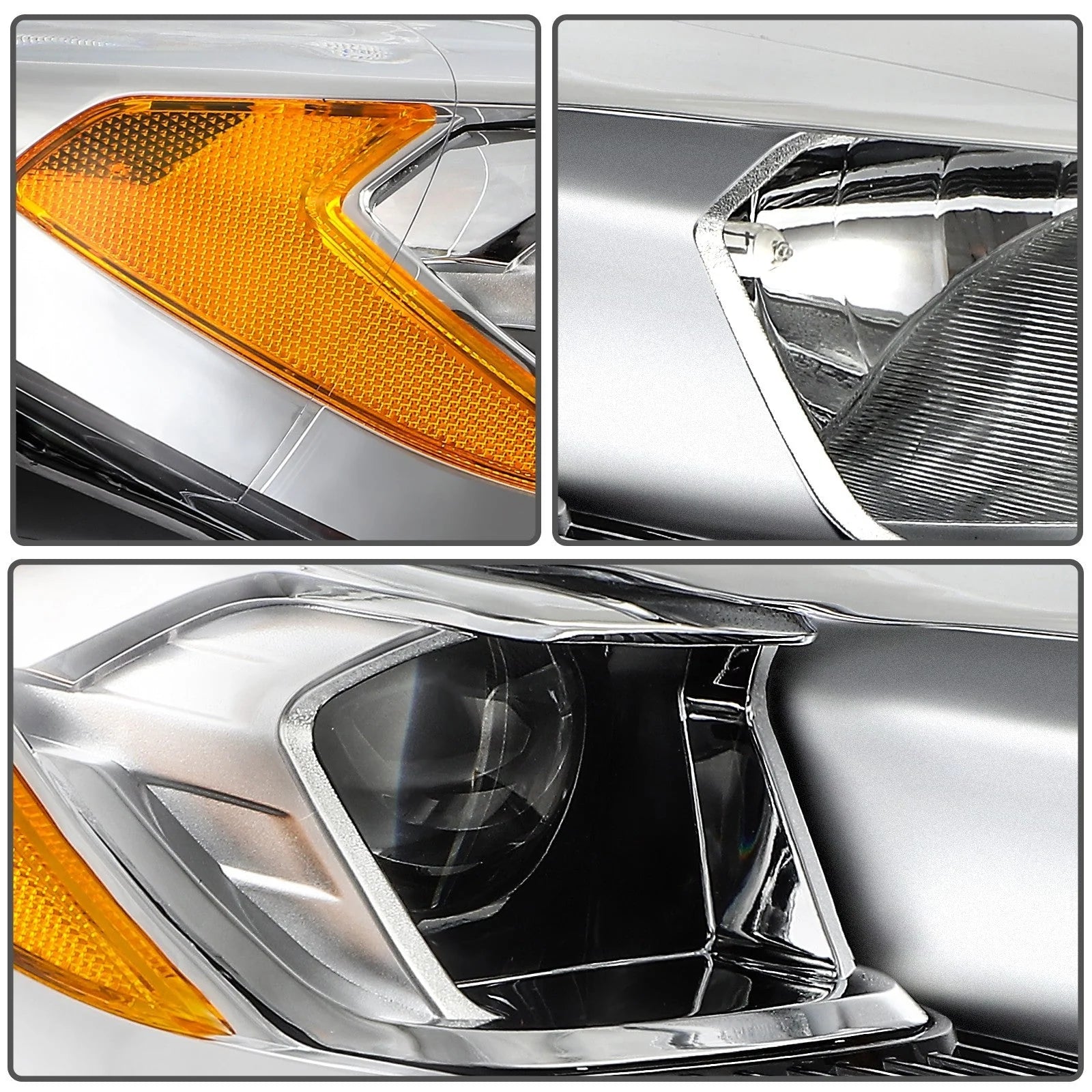 Right Side Headlight For 2017-2019 Ford Escape 1.5L 2.0L 2.5L Chrome Amber 6B93BC-57 [11]