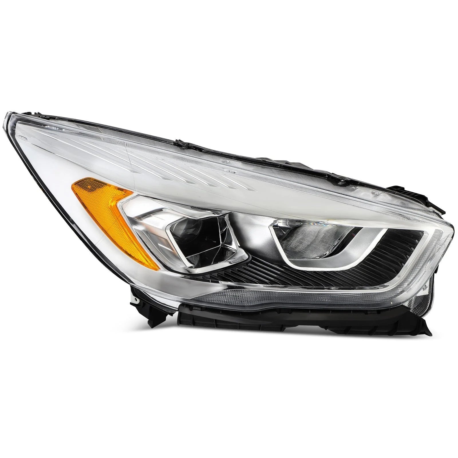 Right Side Headlight For 2017-2019 Ford Escape 1.5L 2.0L 2.5L Chrome Amber 6B93BC-57 [6]