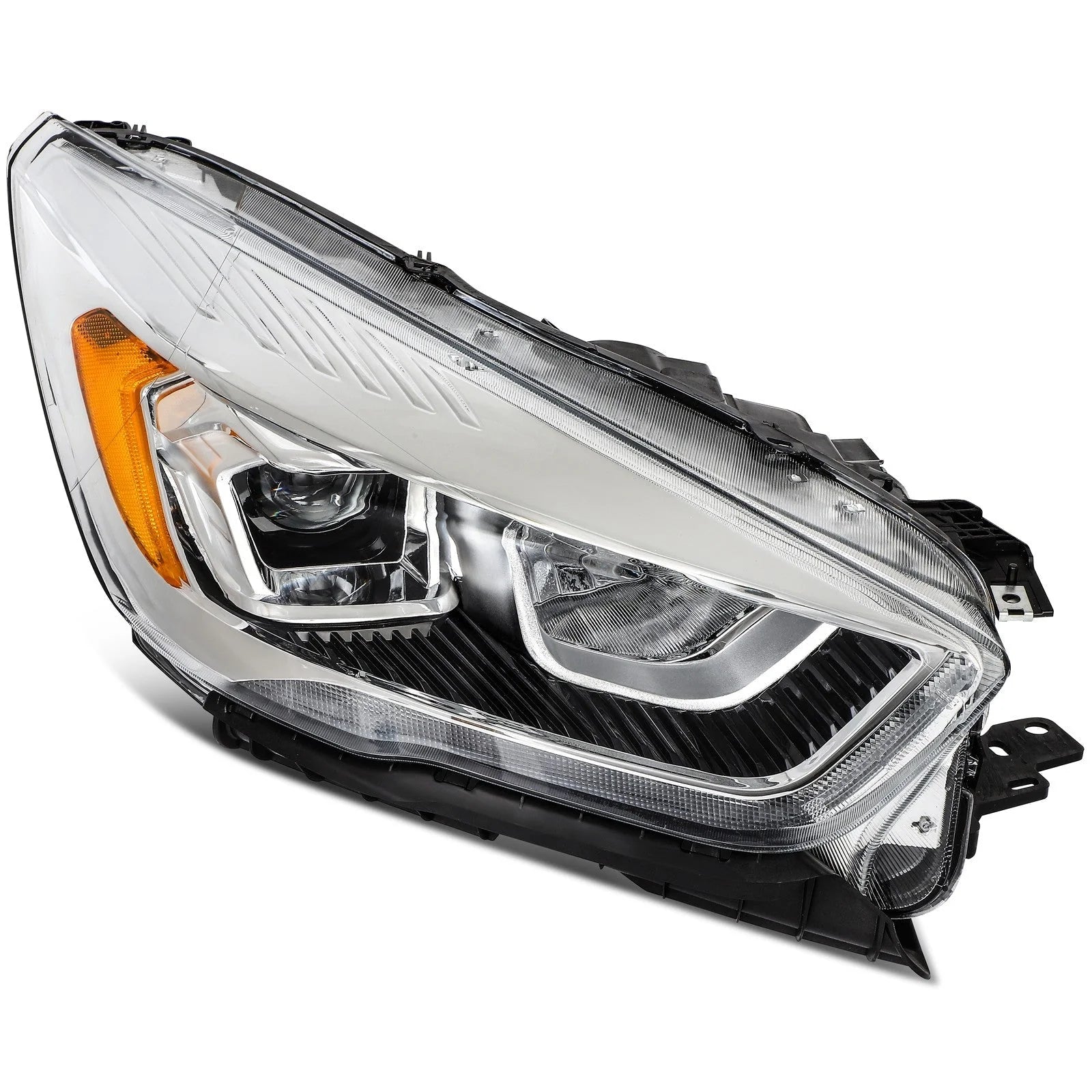 Right Side Headlight For 2017-2019 Ford Escape 1.5L 2.0L 2.5L Chrome Amber 6B93BC-57 [7]