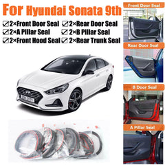 Rubber Seal Strips Weather Draft Wind Noise Reduction Kit For Hyundai Sonata 9th [1]