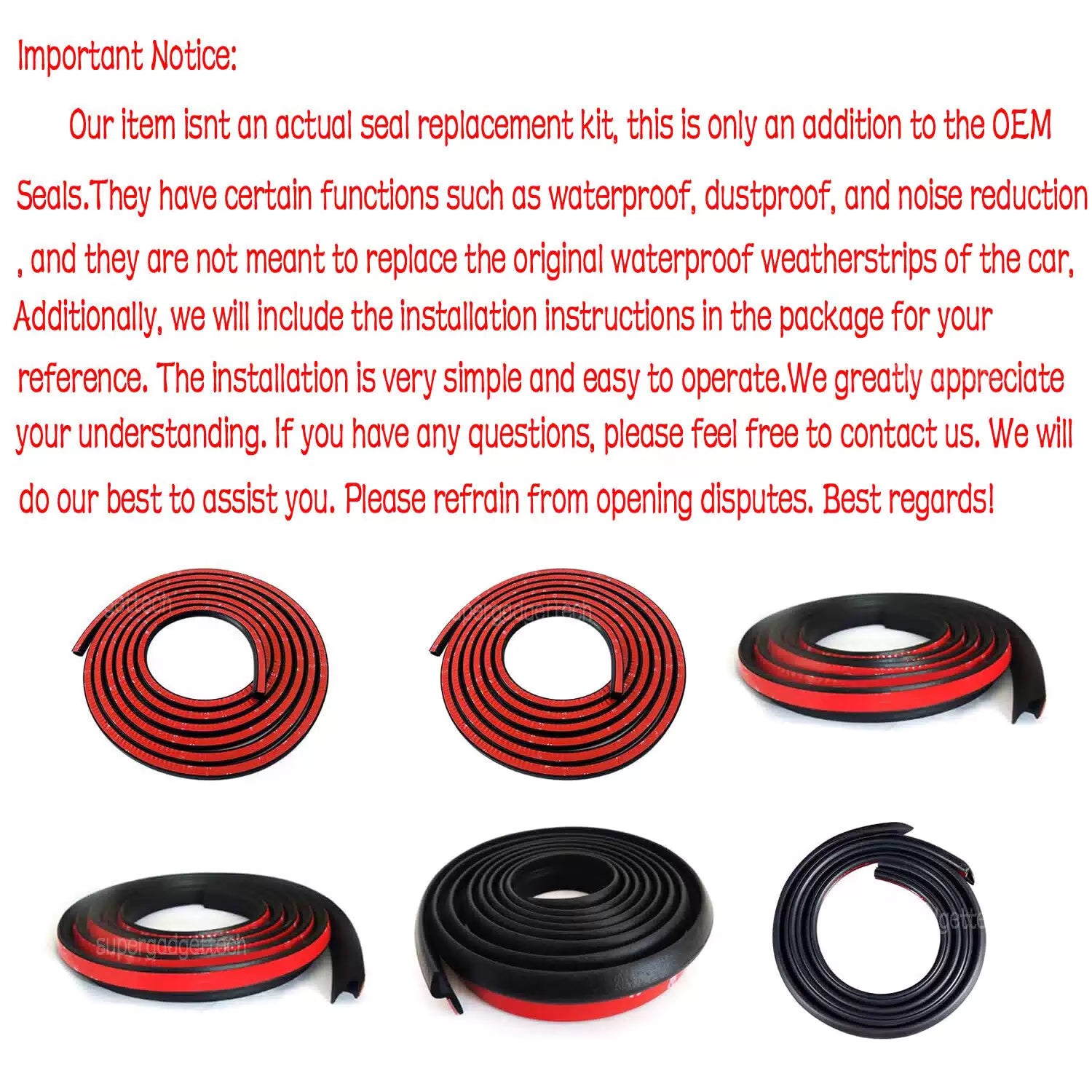 Rubber Seal Strips Weather Draft Wind Noise Reduction Kit For Hyundai Sonata 9th [3]