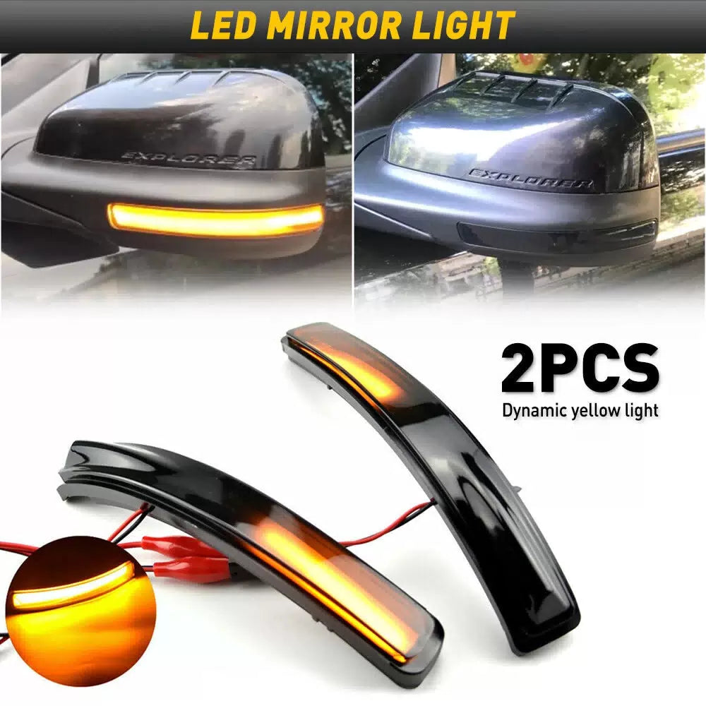 SMOKED FOR SEQUENTIAL EXPLORER LED SIDE 2011-2019 FORD MIRROR TURN SIGNAL LIGHT 6B93BC-57 [1]