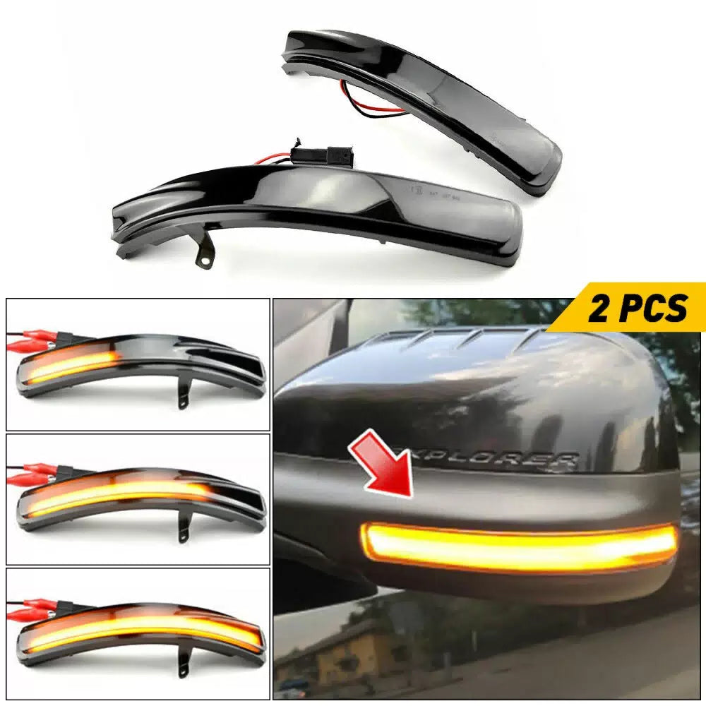 SMOKED FOR SEQUENTIAL EXPLORER LED SIDE 2011-2019 FORD MIRROR TURN SIGNAL LIGHT 6B93BC-57 [11]
