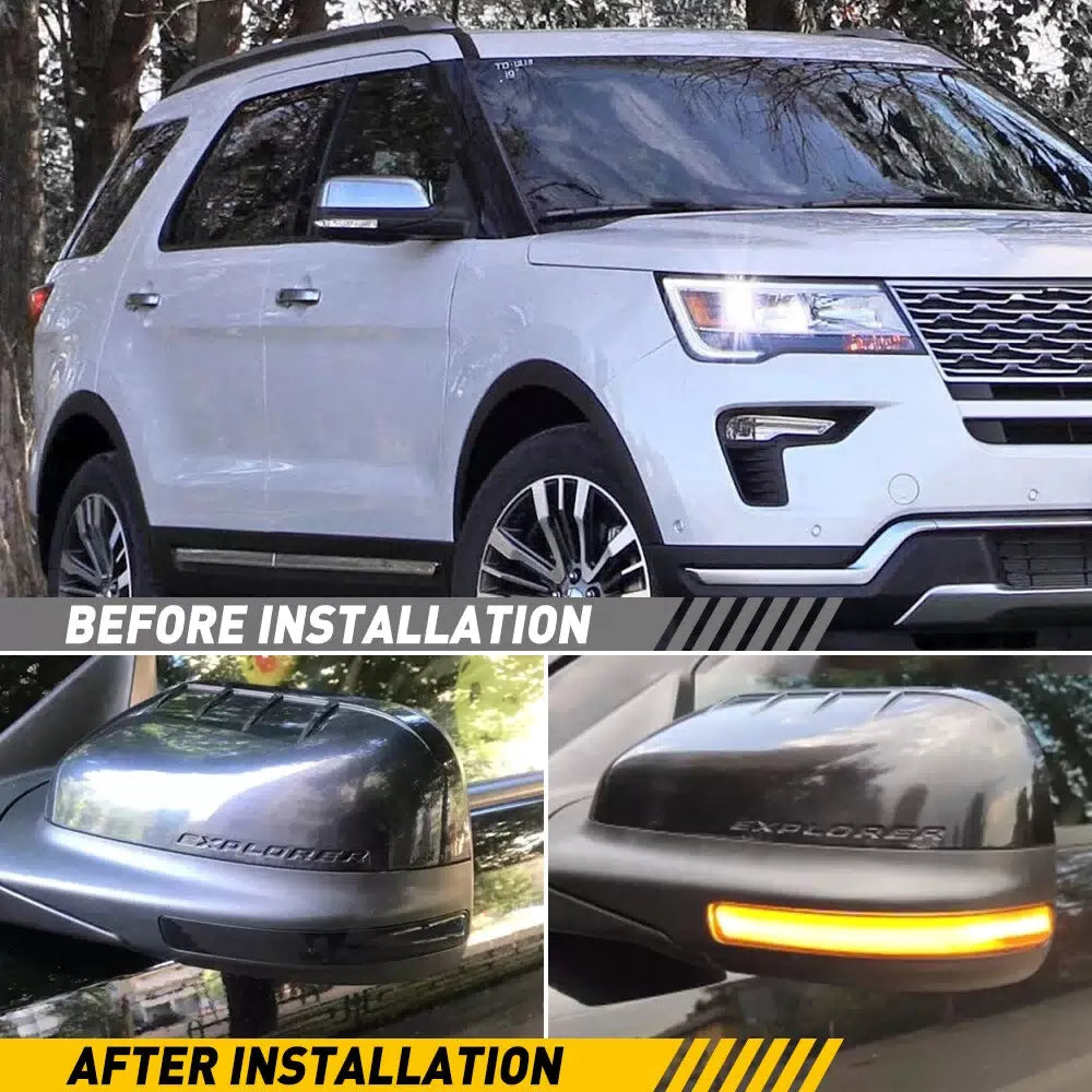 SMOKED FOR SEQUENTIAL EXPLORER LED SIDE 2011-2019 FORD MIRROR TURN SIGNAL LIGHT 6B93BC-57 [8]