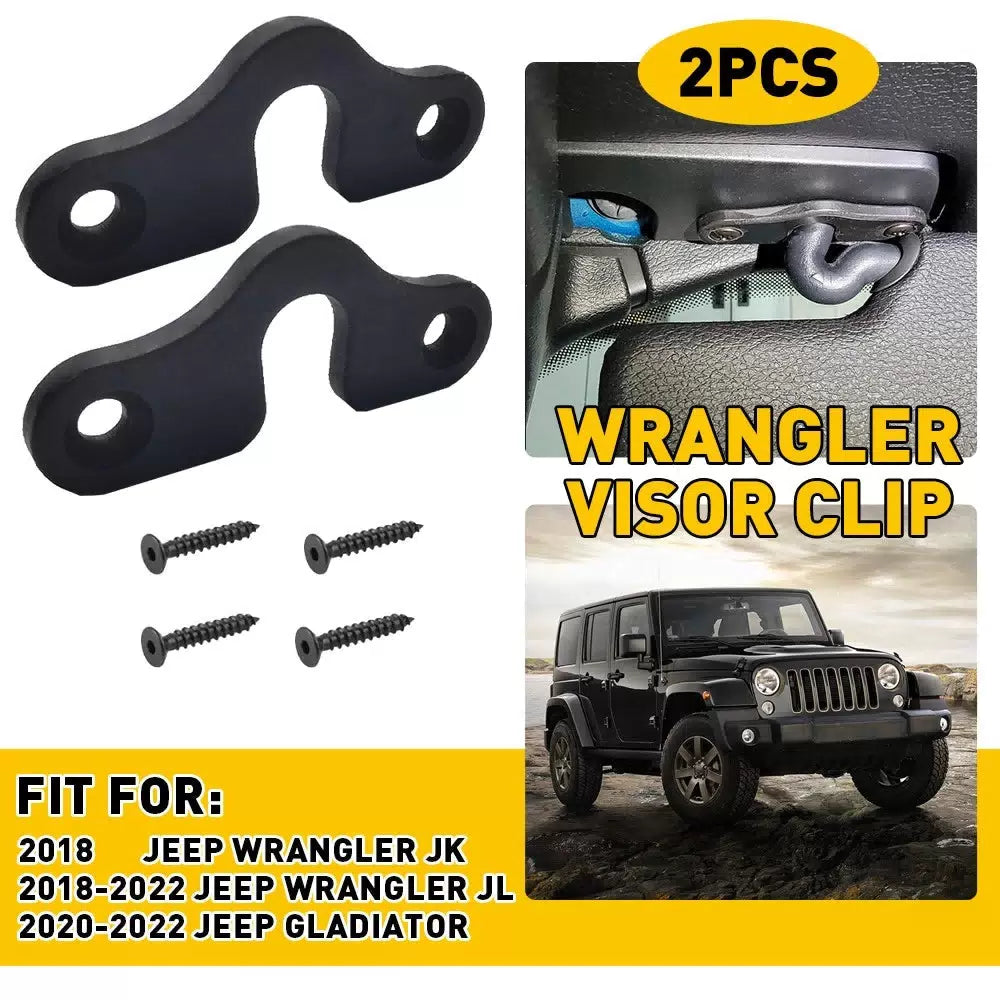 SUN VISOR CLIPS(2) FIT FOT JEEP 2018 ER & JK JL JT GLADIATOR WRANGLER EOA 6B93BC-57 [1]
