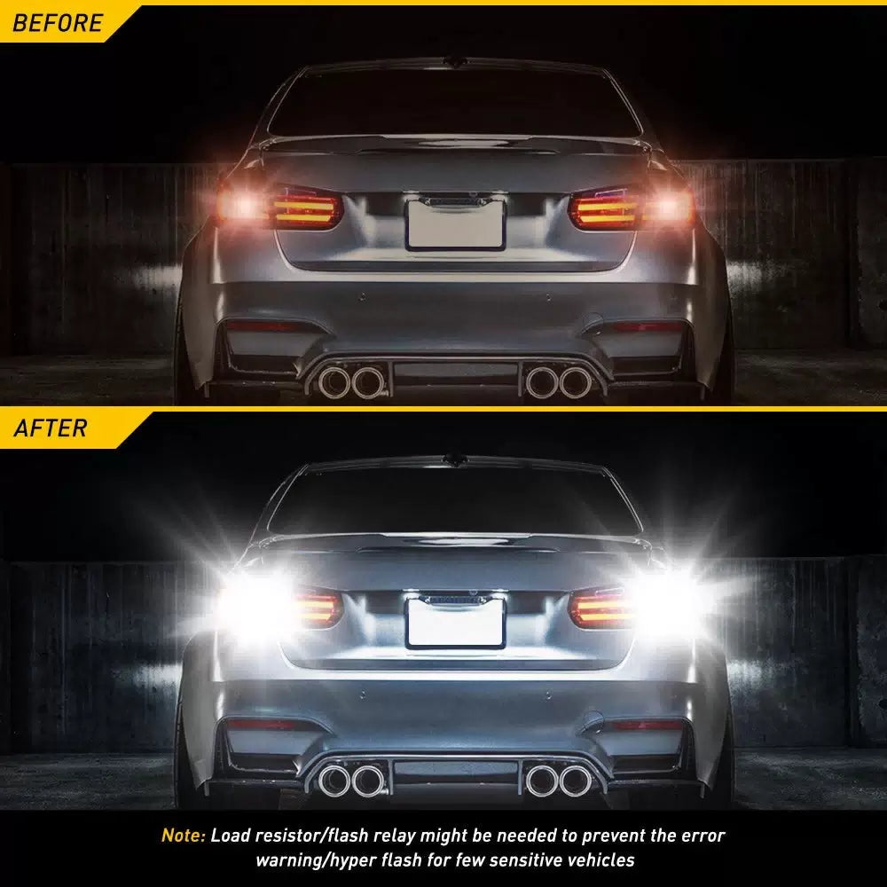 SUPER BRIGHT LED Tail Brake Stop Reverse Parking Signal Turn Light Bulbs White 6B93BC-57 [7]