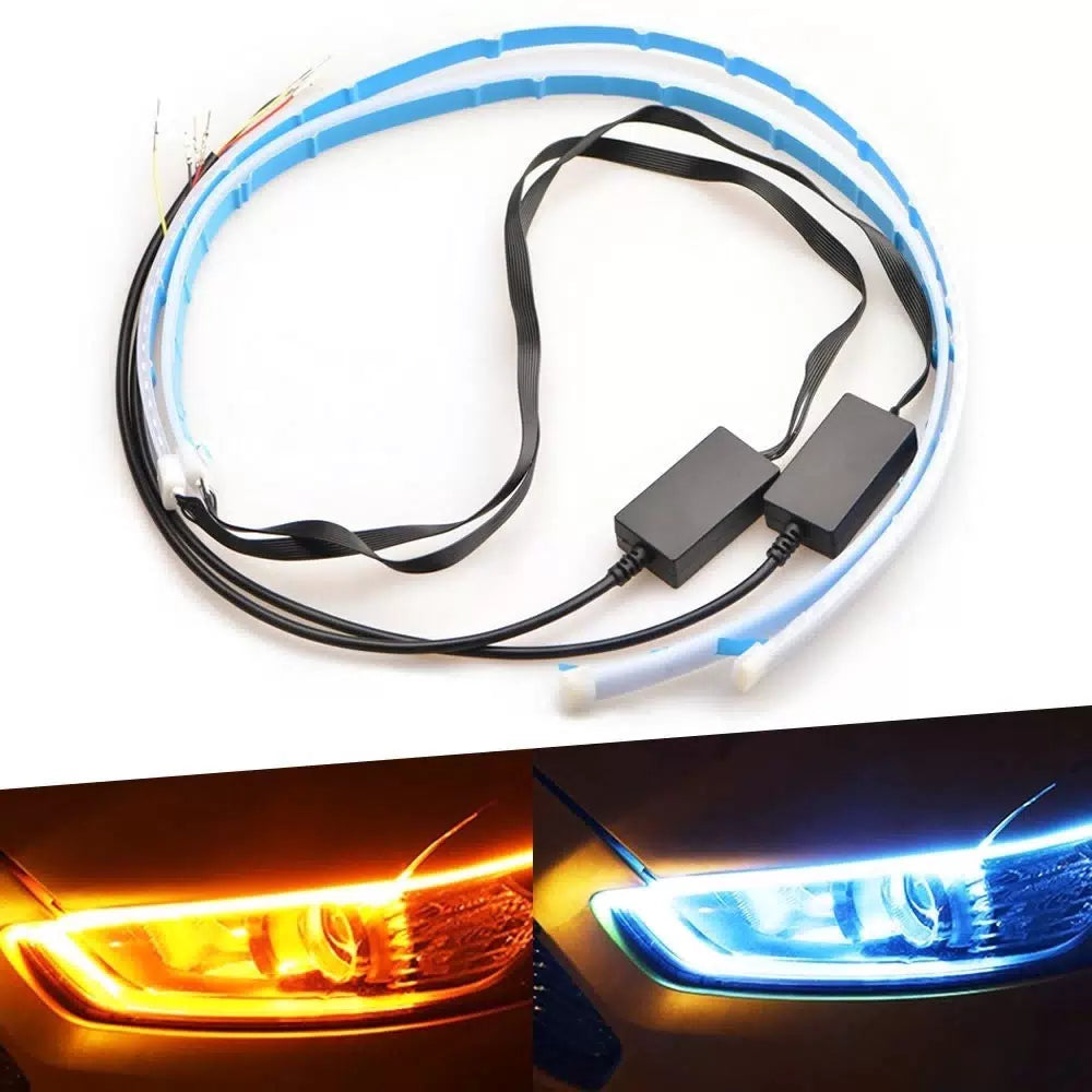 Sequential Flexible LED DRL Signal Light Turn Strip Amber For Auto Motorcycle D 6B93BC-57 [10]