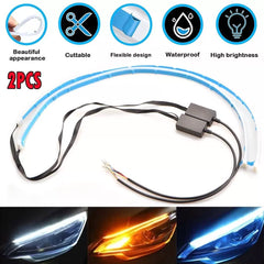 Sequential Flexible LED DRL Signal Light Turn Strip Amber For Auto Motorcycle D 6B93BC-57 [1]