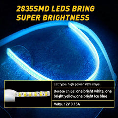 Sequential Flexible LED DRL Signal Light Turn Strip Amber For Auto Motorcycle D 6B93BC-57 [3]