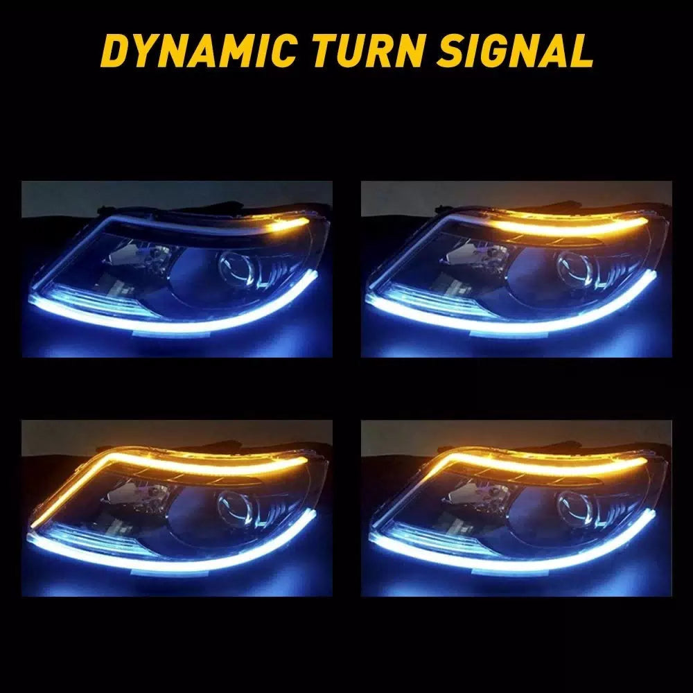 Sequential Flexible LED DRL Signal Light Turn Strip Amber For Auto Motorcycle D 6B93BC-57 [4]