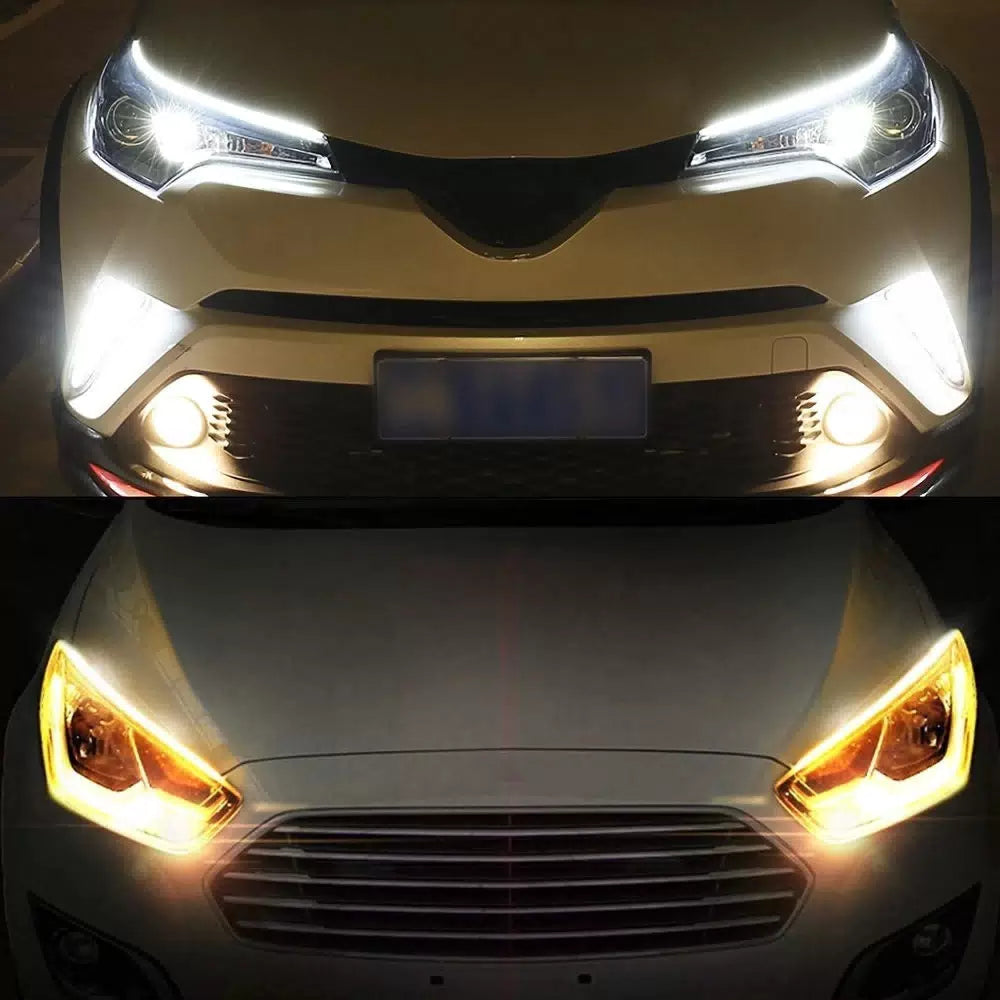 Sequential Flexible LED DRL Signal Light Turn Strip Amber For Auto Motorcycle D 6B93BC-57 [8]