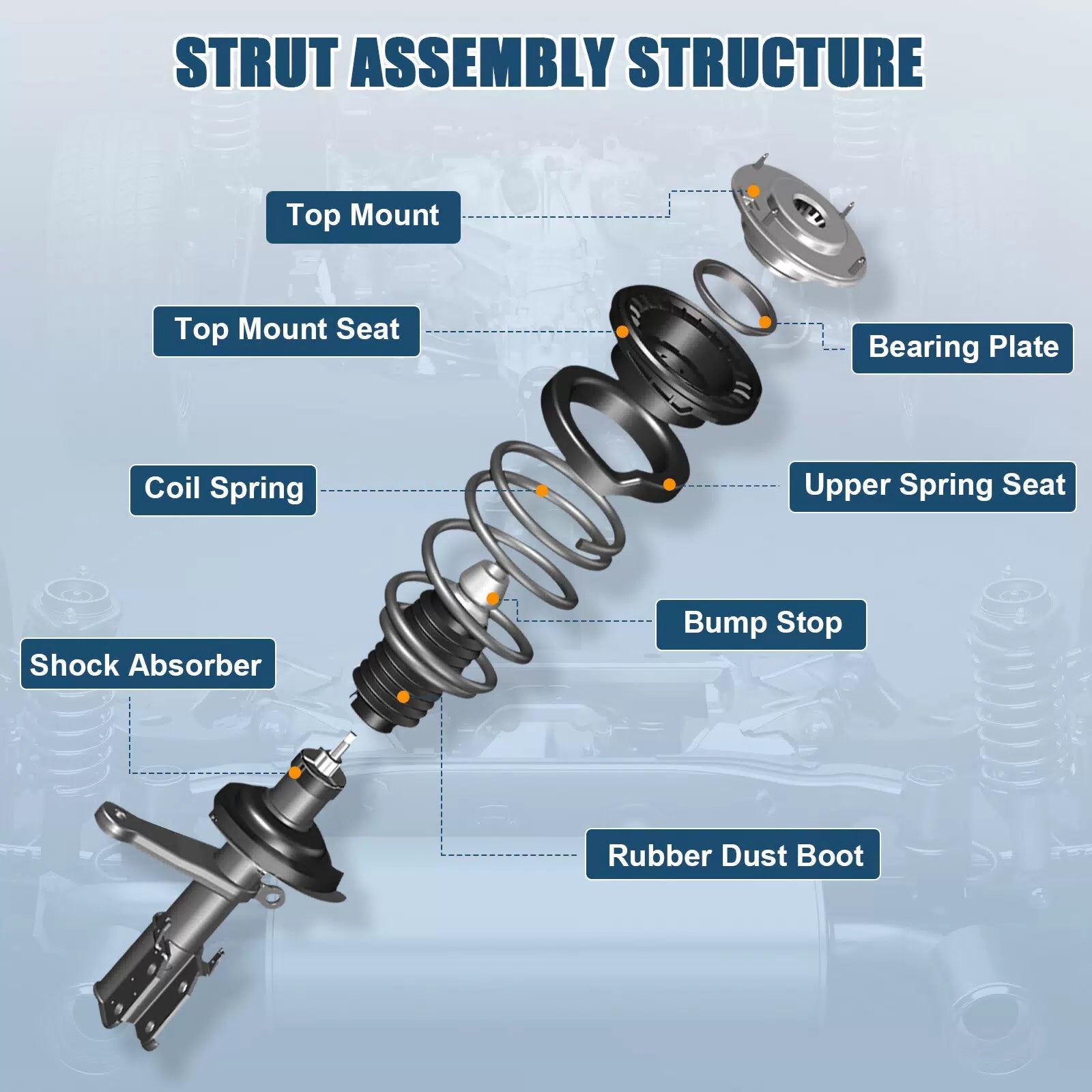 Set of 2 For 2012-17 Hyundai Accent Front Struts Springs and Mount Assembly Set 6B93BC-57 [2]