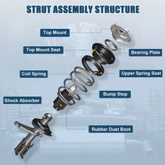 Set of 2 For 2012-17 Hyundai Accent Front Struts Springs and Mount Assembly Set 6B93BC-57 [2]
