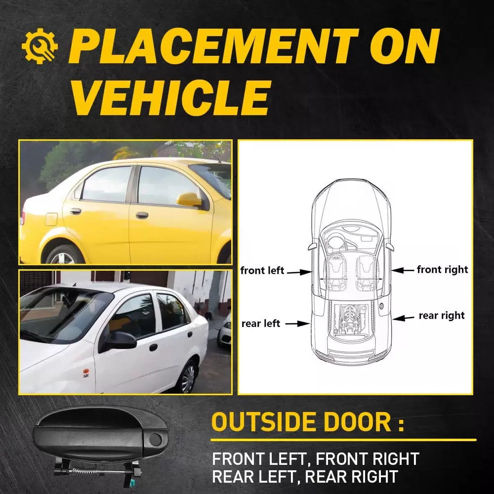 Set of 4 For 2004-2008 Chevy Aveo Outside Door Handles Front Rear Left Right EOA 6B93BC-57 [7]