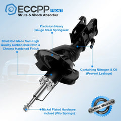 Set of 4 Shocks Struts Absorbers For Acura EL 2001-2003 Honda Civic 2001-2005 6B93BC-57 [2]