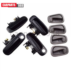 Set of 8 Black Outside & Gray Inside Door Handles for 1998-2002 Toyota Corolla 6B93BC-57 [1]