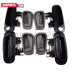Set of 8 Black Outside & Gray Inside Door Handles for 1998-2002 Toyota Corolla 6B93BC-57 [2]