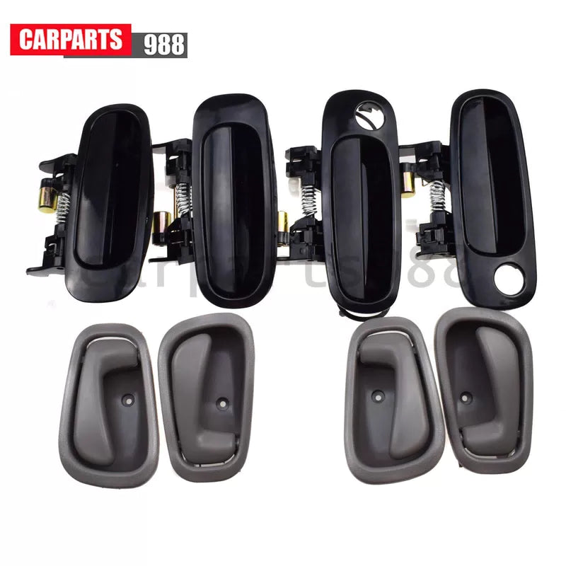 Set of 8 Black Outside & Gray Inside Door Handles for 1998-2002 Toyota Corolla 6B93BC-57 [3]