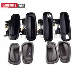 Set of 8 Black Outside & Gray Inside Door Handles for 1998-2002 Toyota Corolla 6B93BC-57 [3]