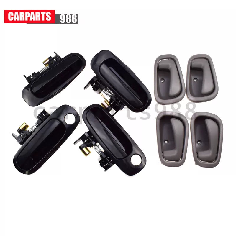 Set of 8 Black Outside & Gray Inside Door Handles for 1998-2002 Toyota Corolla 6B93BC-57 [4]