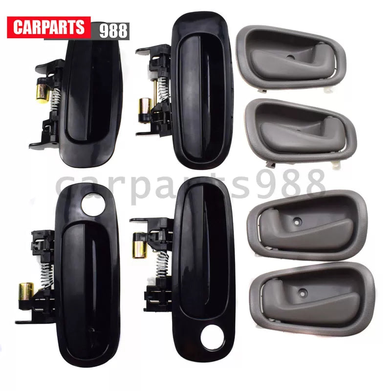 Set of 8 Black Outside & Gray Inside Door Handles for 1998-2002 Toyota Corolla 6B93BC-57 [6]
