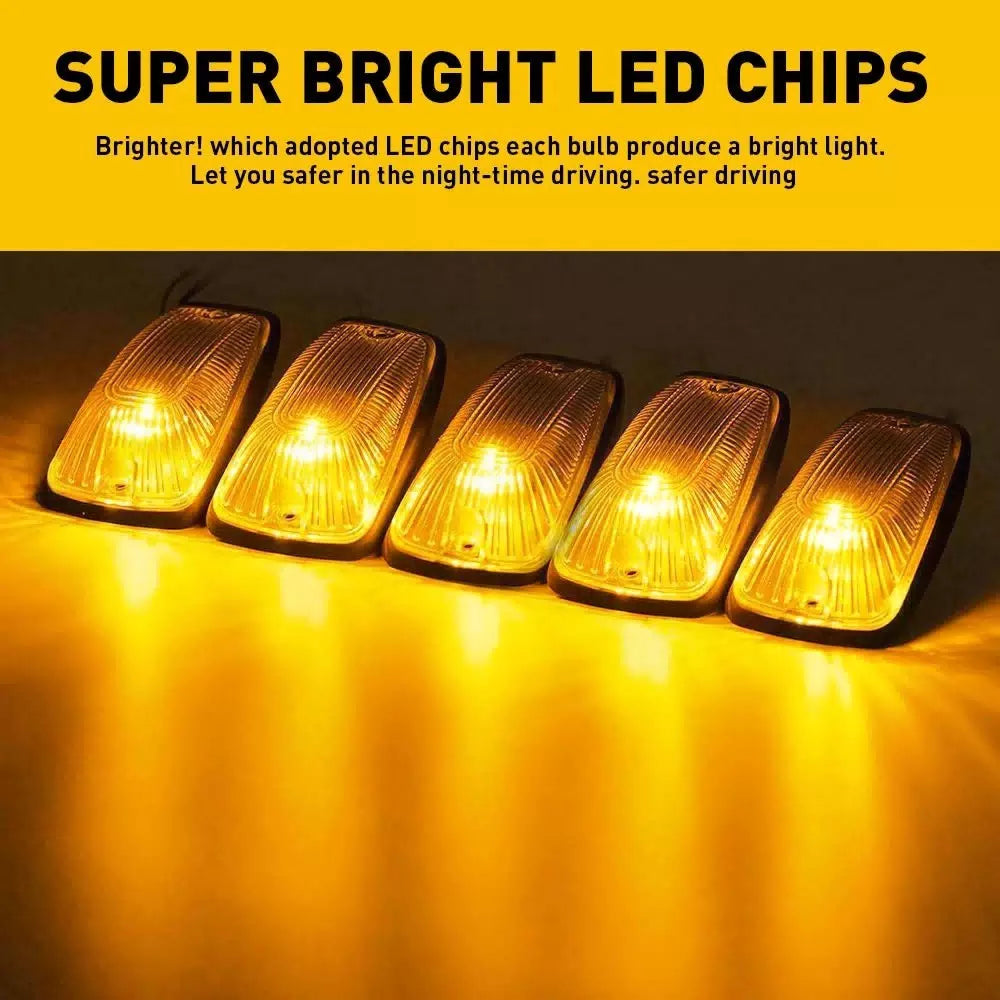 Smoked/Yellow Lens Cab LED Amber Roof Marker Lights For Chevy/GMC Pickup EOA 6B93BC-57 [10]