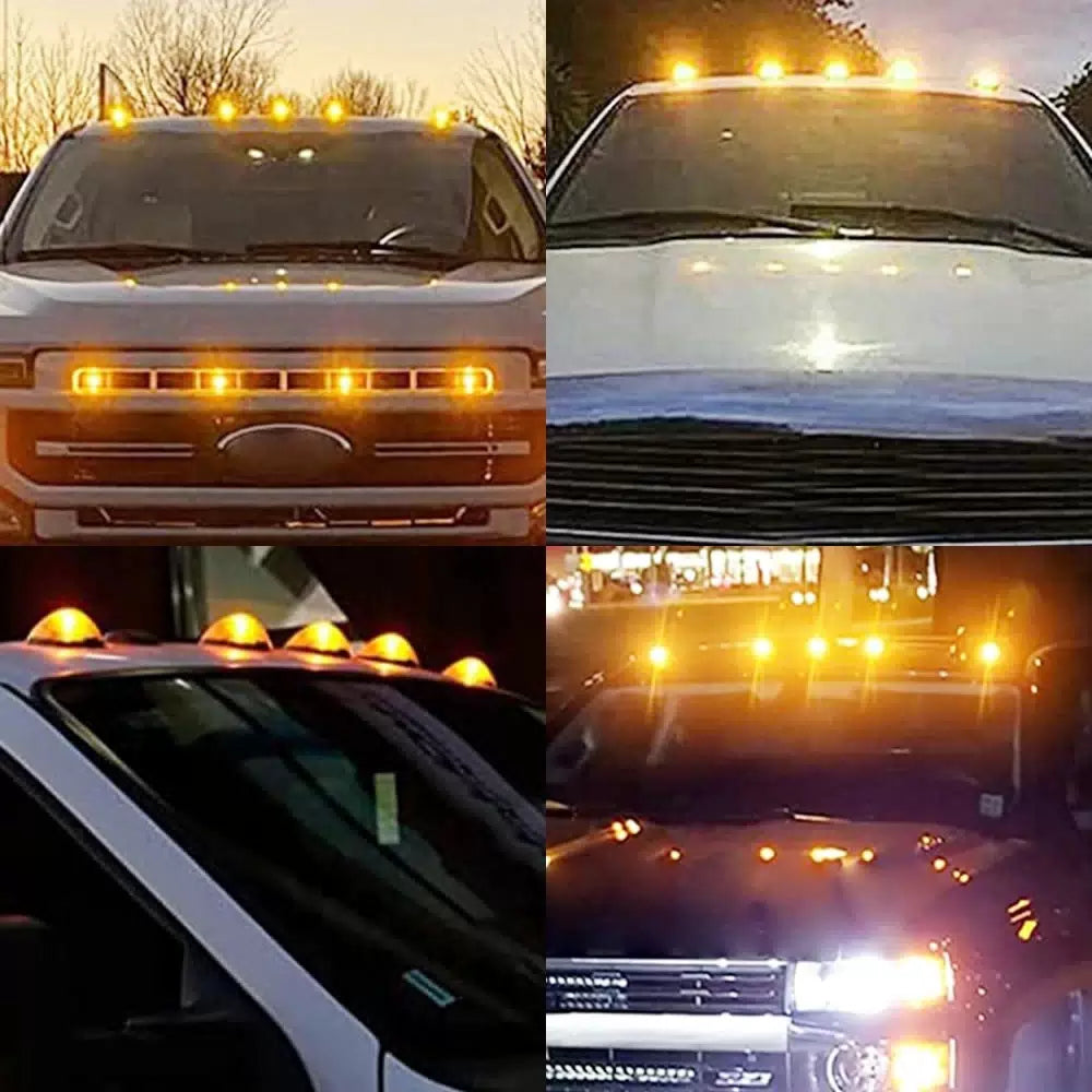 Smoked/Yellow Lens Cab LED Amber Roof Marker Lights For Chevy/GMC Pickup EOA 6B93BC-57 [11]