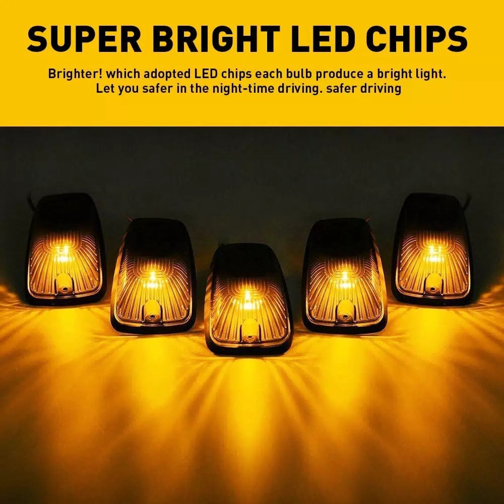 Smoked/Yellow Lens Cab LED Amber Roof Marker Lights For Chevy/GMC Pickup EOA 6B93BC-57 [4]