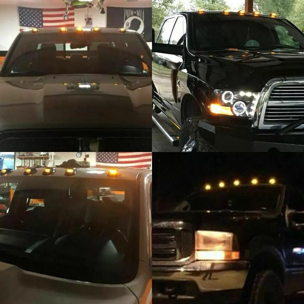 Smoked/Yellow Lens Cab LED Amber Roof Marker Lights For Chevy/GMC Pickup EOA 6B93BC-57 [5]