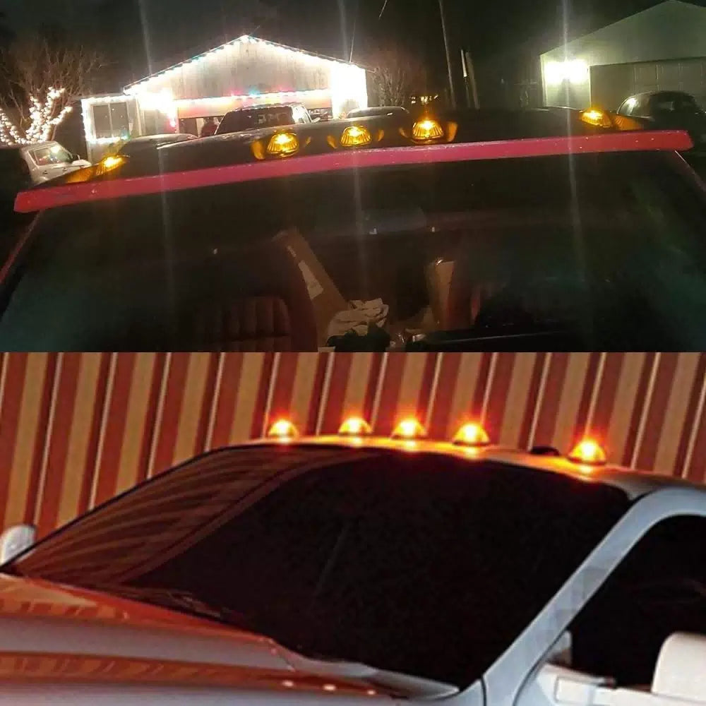 Smoked/Yellow Lens Cab LED Amber Roof Marker Lights For Chevy/GMC Pickup EOA 6B93BC-57 [6]