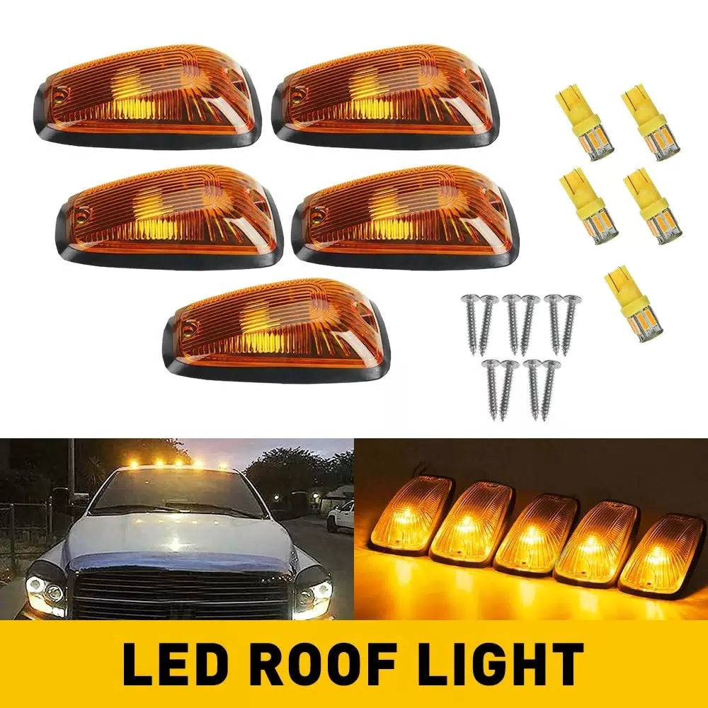 Smoked/Yellow Lens Cab LED Amber Roof Marker Lights For Chevy/GMC Pickup EOA 6B93BC-57 [8]