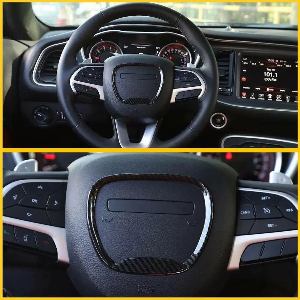 Steering Wheel Trim Cover For Dodge-Challenger Charger Durango 2015+ TX EOA 6B93BC-57 [6]