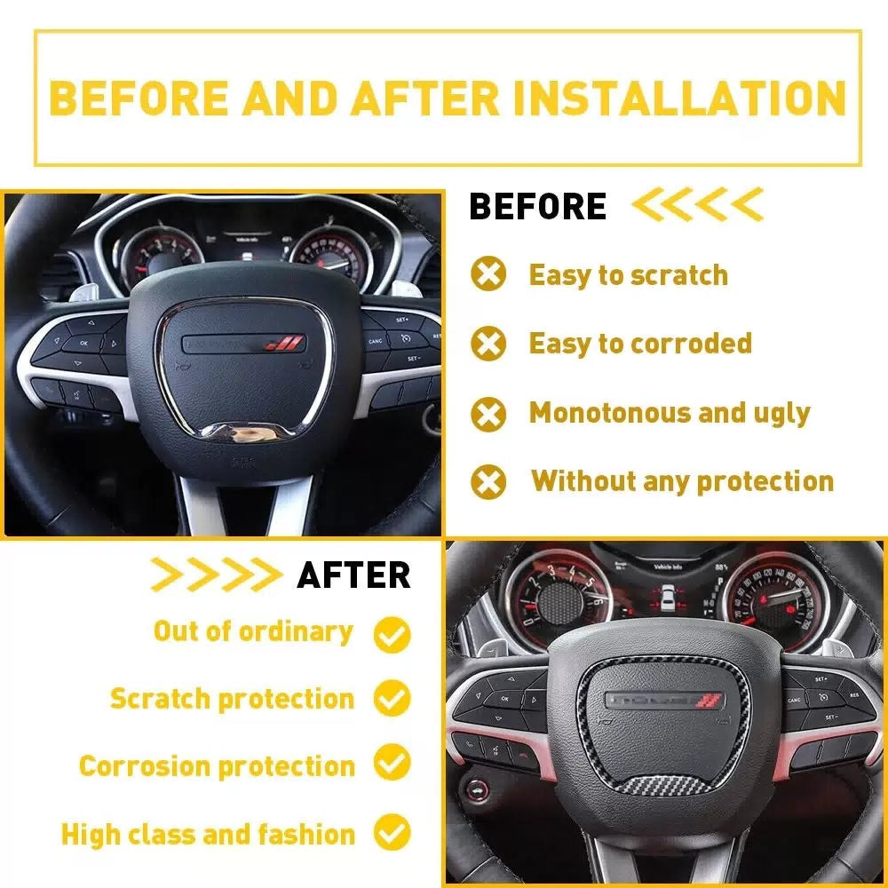 Steering Wheel Trim Cover For Dodge-Challenger Charger Durango 2015+ TX EOA 6B93BC-57 [8]