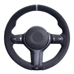 Suede Gray Stitching Steering Wheel Cover for BMW X5 F15 2013-2018 [1]